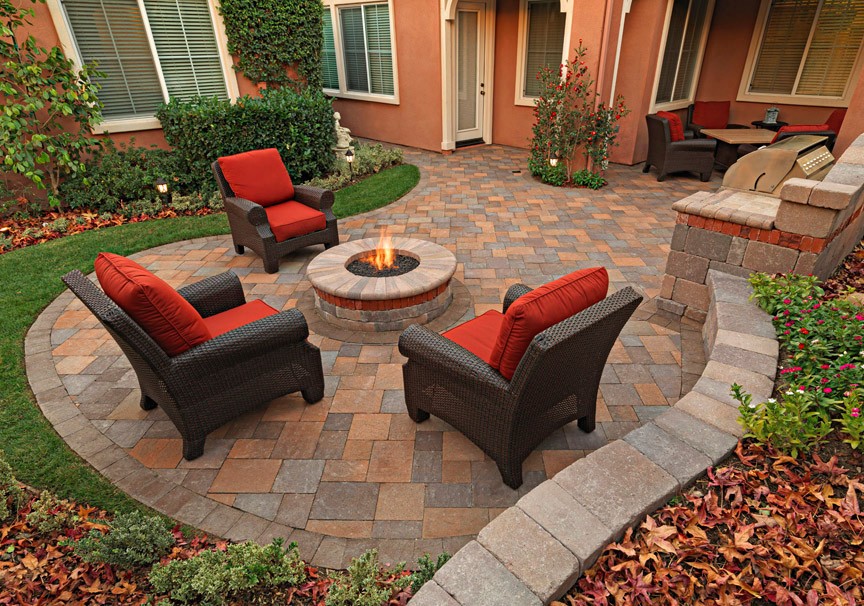rectangular fire pit Patio Modern with Paving stone fire pit